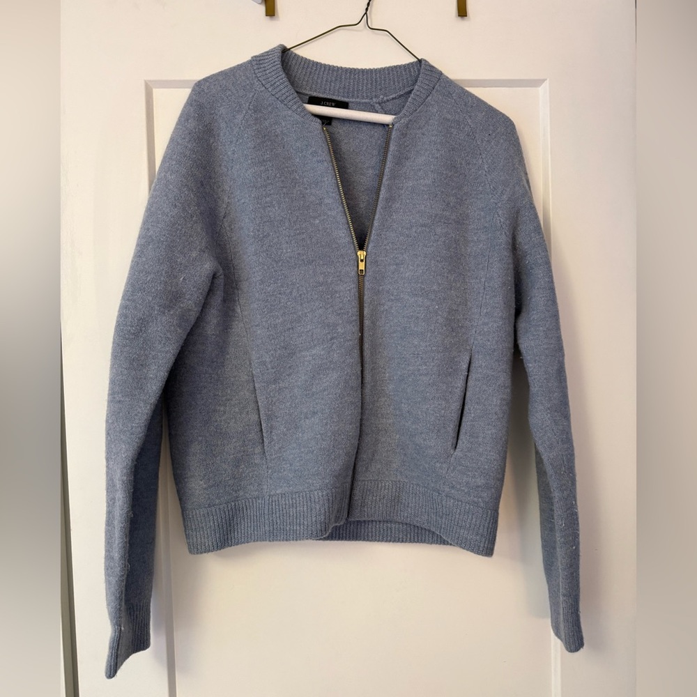 J. Crew Light Blue Bomber Jacket Size M
